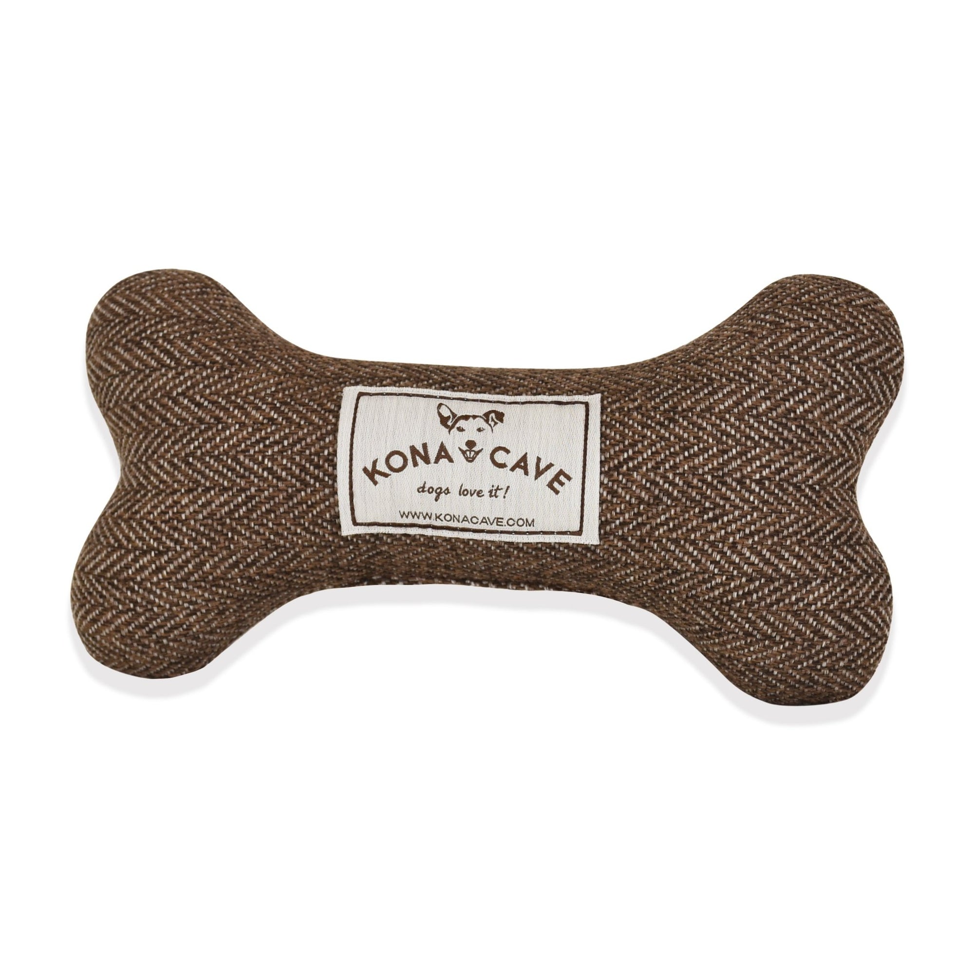 Dog Bone Toy - Brown Herringbone