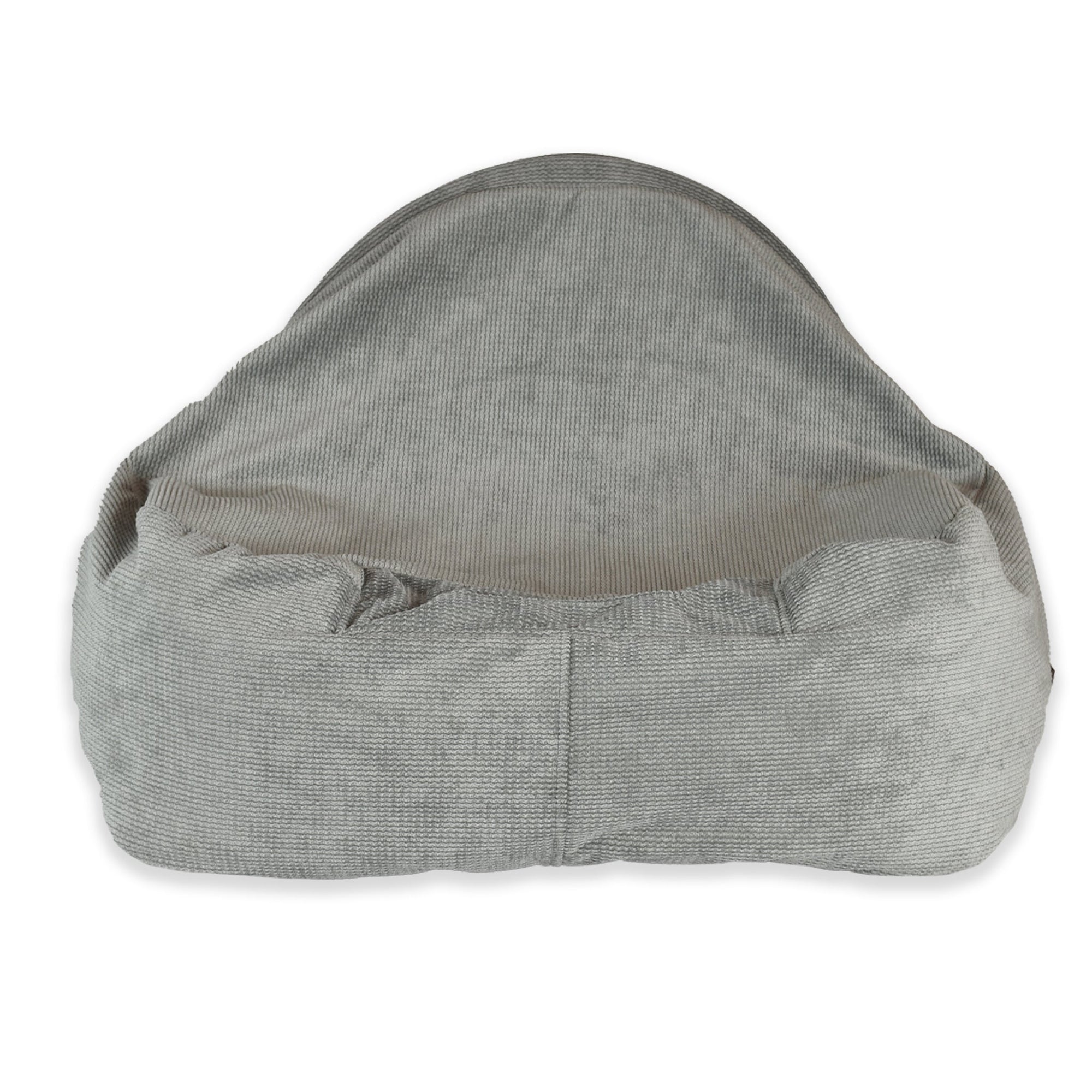 KONA CAVE® Luxus-Marke kuscheln Vordach Höhle Kuschelbett. Graues Cordsamt-Höhlenbett für Hunde und Katzen mit abnehmbarem Höhlendach. Patentierte und einzigartige Luftöffnung im hinteren Teil des Bettes, um sicherzustellen, dass Ihr Haustier jederzeit ausreichend Luft bekommt und sicher liegt. 