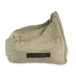 KONA CAVE®  luxury snuggle pet cave cuddle bed, removable canopy top.  Burrow bed fin light brown corduroy fabric and side handles to easily carry the pet bed. 