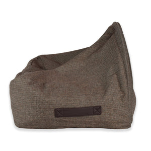 KONA CAVE® Luxury snuggle cozy cave dog and cat bed in brown herringbone with side handles to carry