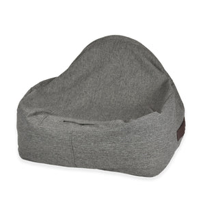 KONA CAVE® Luxury snuggle cozy cave dog and cat bed in grey herringbone with back air vent for safety and handles