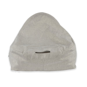 KONA CAVE® luxury dog and cat cozy cave bed in cream herringbone. Patented back air opening to keep pets safe. 