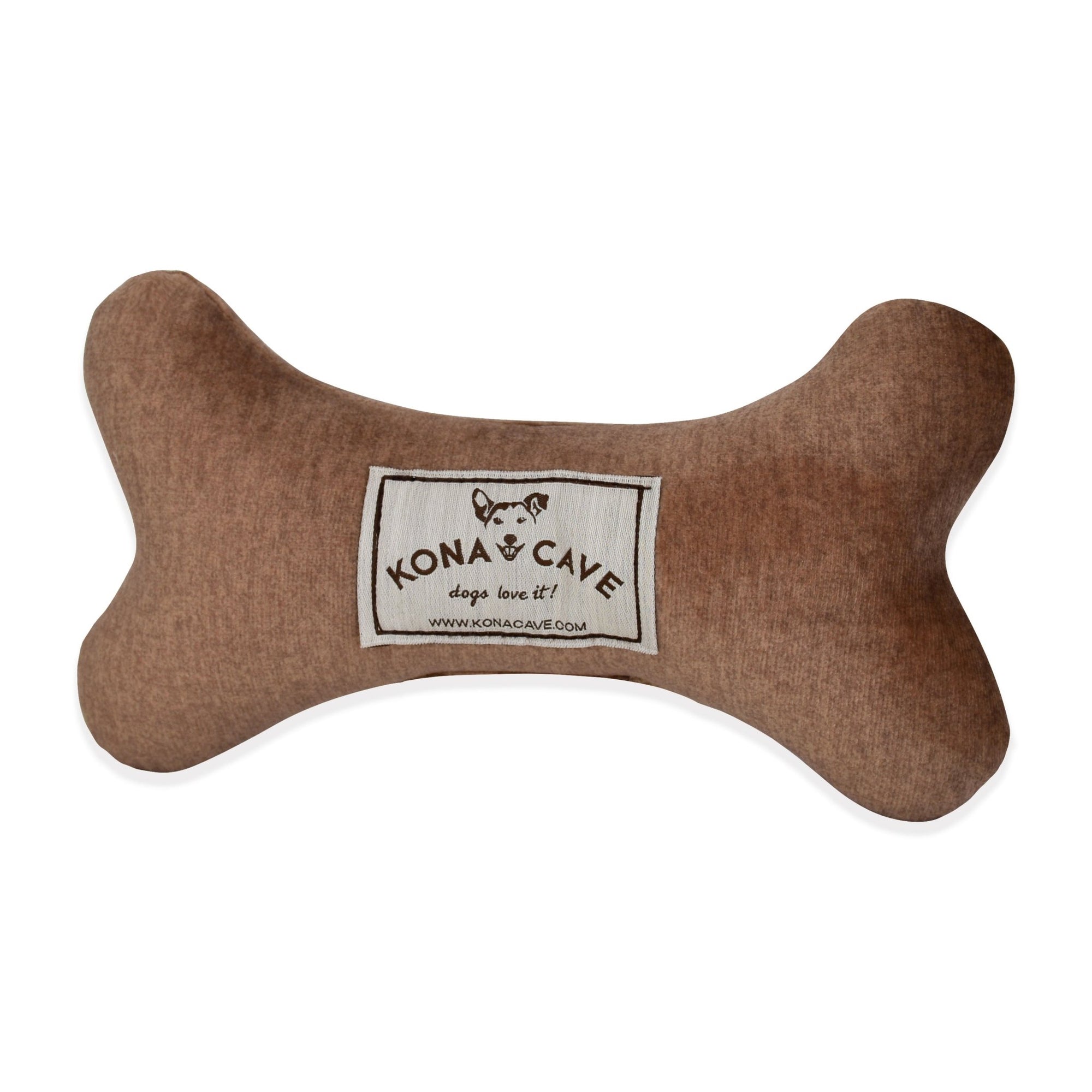 KONA CAVE® Beige Velvet Toy Dog Bone