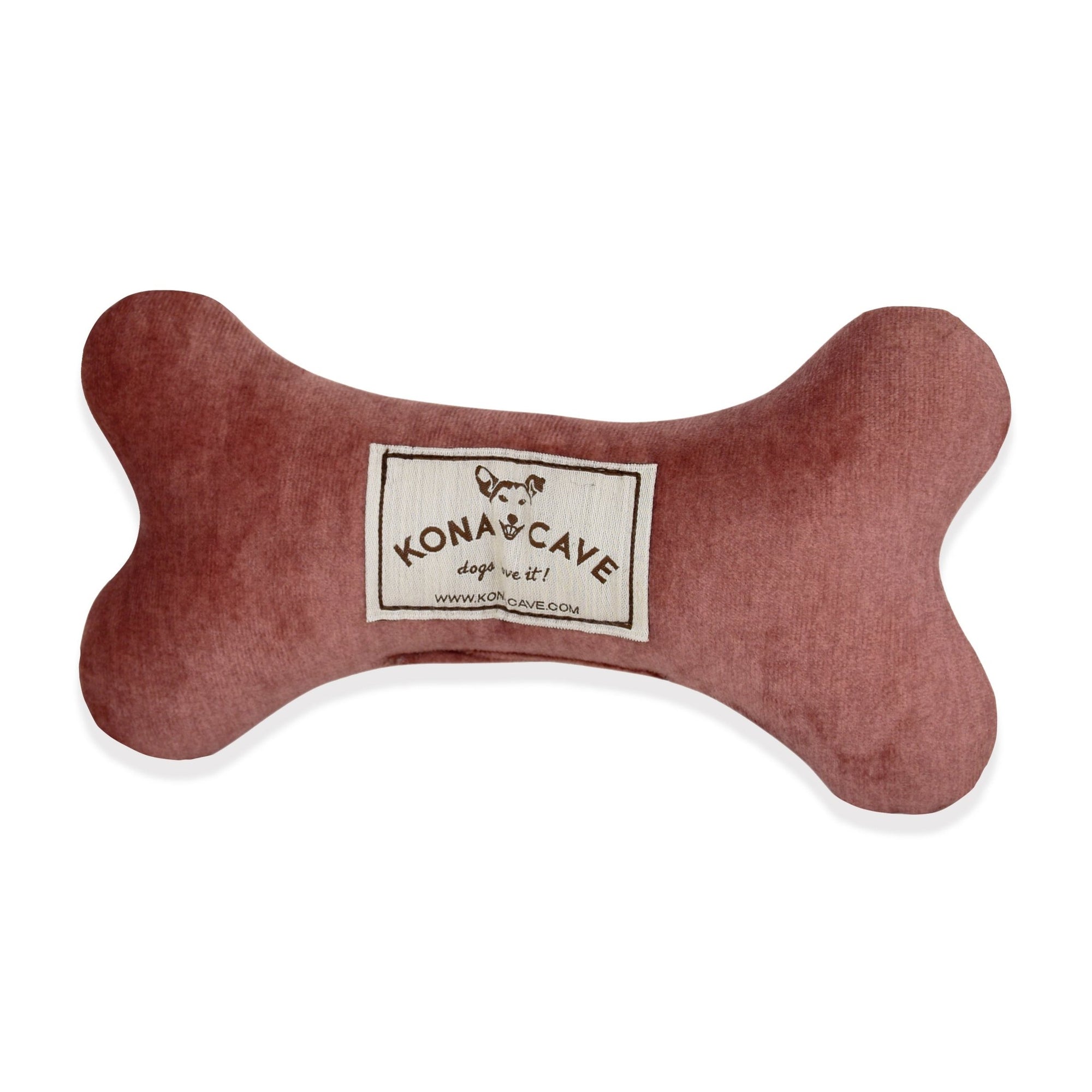 KONA CAVE® Pale Pink Velvet Dog Bone Toy