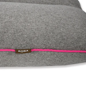 Cloud Bed - Grey Flannel with Hot Pink Trim