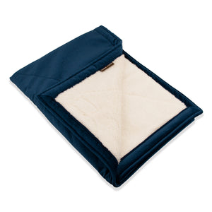 KONA CAVE® Midnight Blue Velvet weighted Pet  blanket with Sherpa Fleece Lining. 3 sizes