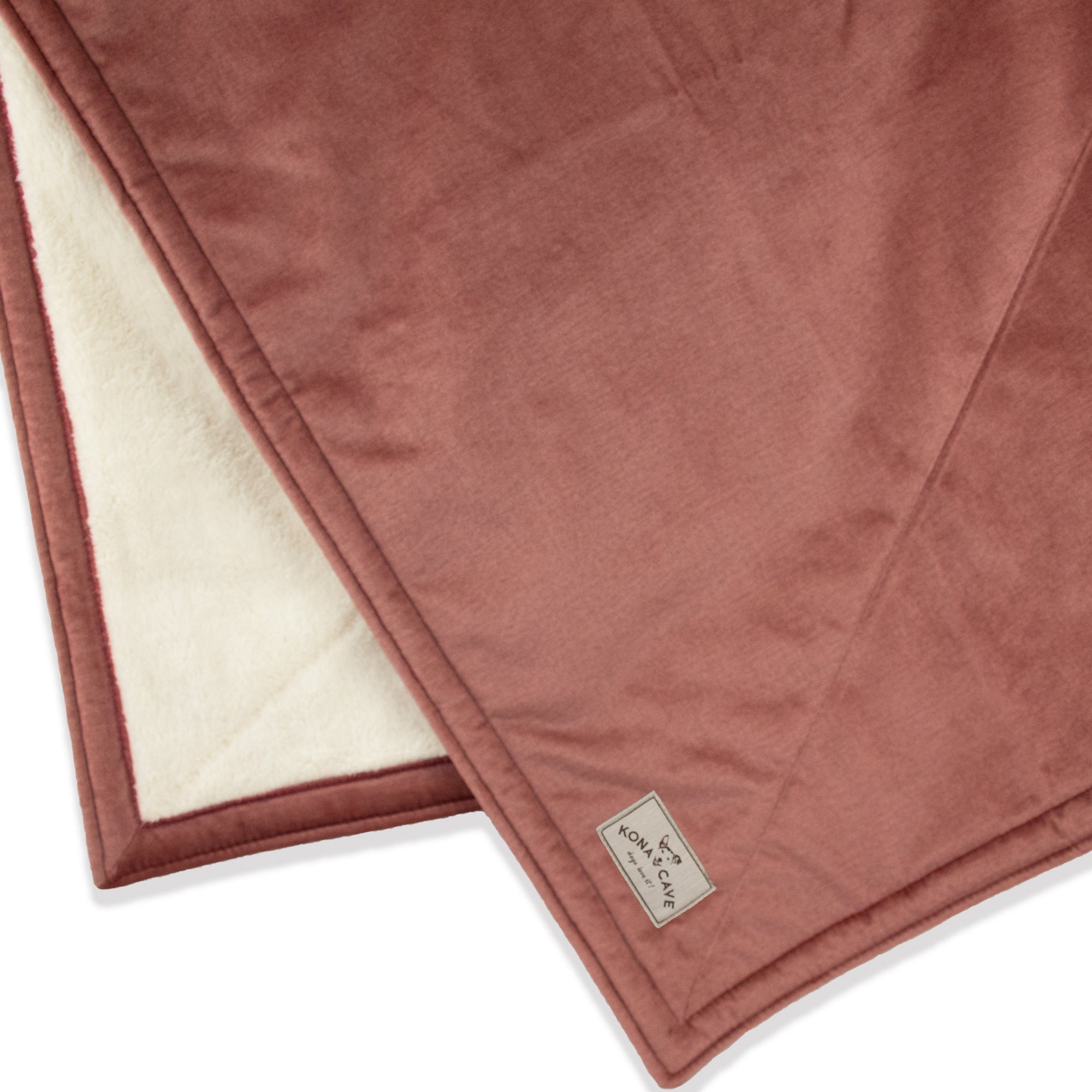 KONA CAVE® Pale Pink Velvet Furniture Blanket with Sherpa Fleece Lining for dogs, cats and people. 