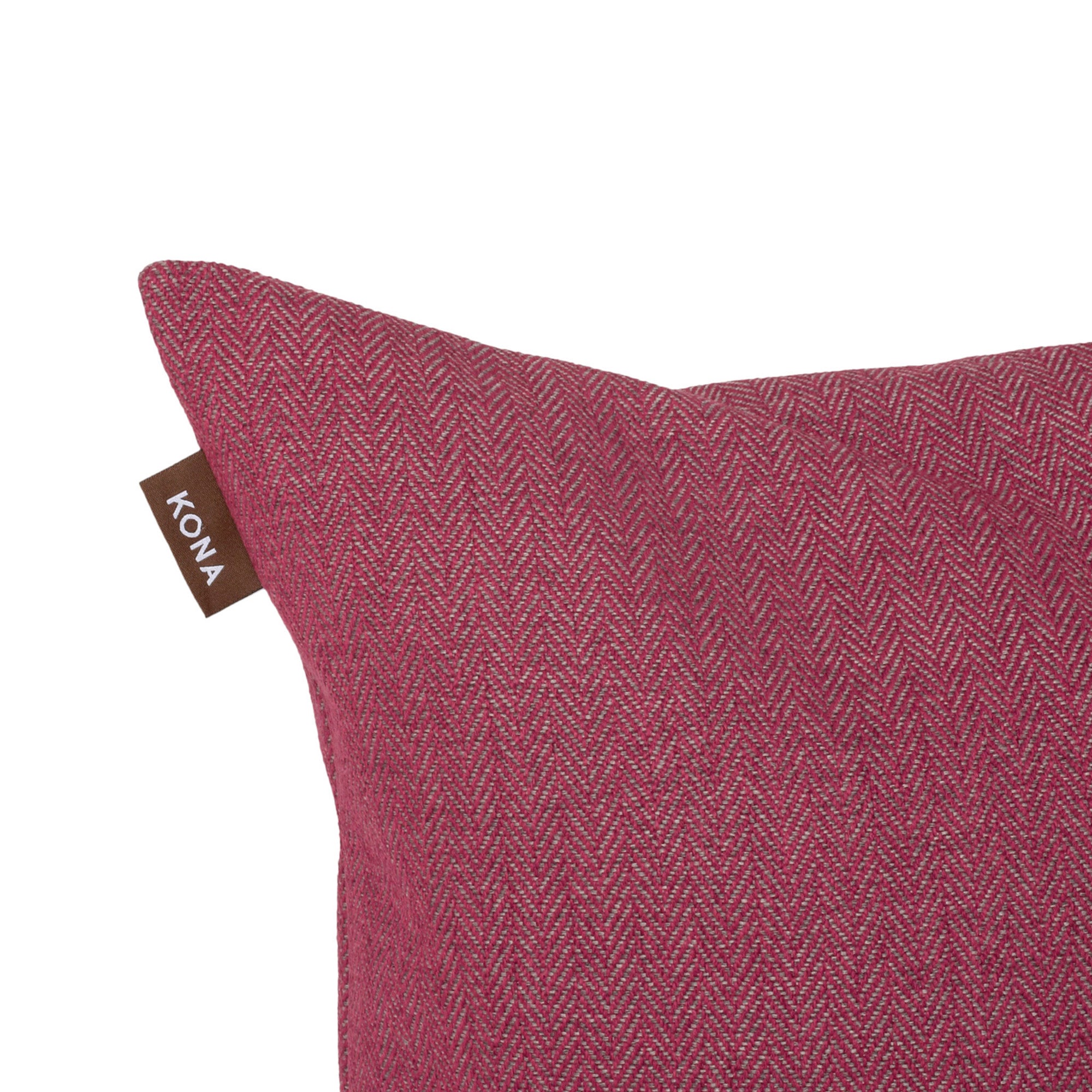 KONA CAVE® Decorative pillow covers, sophisticated dark pink herringbone fabric.