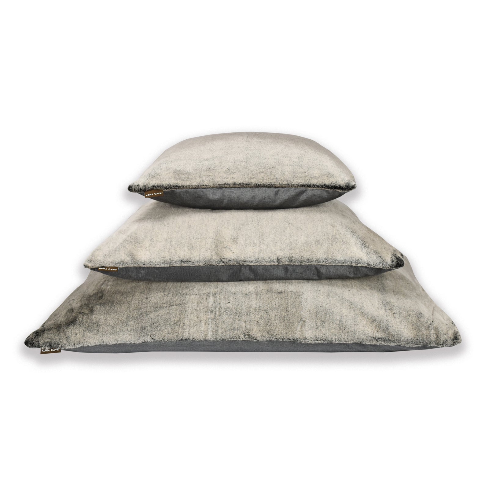 Dream Cushion - Faux Fur and Graphite Grey Velvet - With Shredded  Memory Foam Cushion